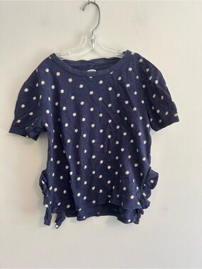 Old navy girls 8 Navy Daisy short sleeve ruffle high cut side top